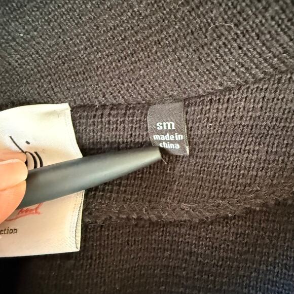 Cabi Black Heavy Knit Sweater Jacket w/ Removable Faux Fur Collar – Size Small - Picture 6 of 7